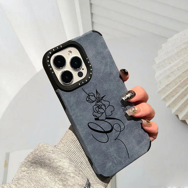 大人カッコイイ 筆記体で オリジナルのカスタム文字入れ 4色 iPhone用ケース
