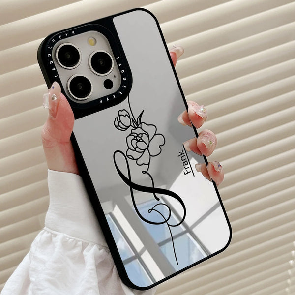 ミラーケース カッコイイ 筆記体で オリジナルのカスタム文字入れ iPhone用ケース