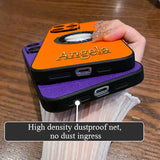 Magsafeタイプの高品質 ライチグレインレザー 名入れ  イニシャル入れ オーダーメイド5色 iPhone用ケース(シルバー3D刻印）