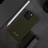 名入れ 本革 iPhone用ケース｜大人上品 カスタムイニシャル入れ入れ 高級レザー カバー【iPhone17対応】