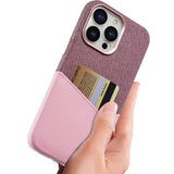 イニシャル刻印・マグネット式カードホルダー付き 高級PUレザーケース（ゴールド）｜iPhone 12〜17 / Pro Max・Plus 対応