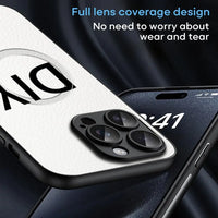 Magsafe機能付き ラムスキンレザー ロゴ 名入れ オリジナル カスタマイズ可  iPhone用ケース
