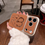 カスタム写真ラインアート iPhoneケース｜レーザー刻印・PUレザー｜iPhone 16〜18 Pro Max対応