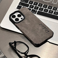 触り心地いい 筆記体でカッコよく高品質レザー 名入れ オーダーメイド ５色 iPhone用ケース(Side)