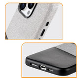 イニシャル刻印・マグネット式カードホルダー付き 高級PUレザーケース（ゴールド）｜iPhone 12〜17 / Pro Max・Plus 対応