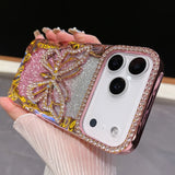 グラデーション カラーグリッター ダイヤモンドケースストーン入り 4色 iPhone用 ケース