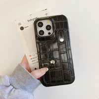 クロコダイルテクスチャー カード収納 ホールダー付き 5色 iPhone用ケース