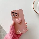 Love Heart カッコよく 筆記体で 名入れ オーダーメイド5色 iPhone用ケース