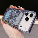 グラデーション カラーグリッター ダイヤモンドケースストーン入り 4色 iPhone用 ケース