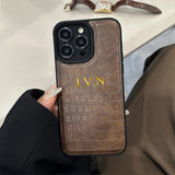 名入れ iPhone用ケース｜クロコダイル柄・イニシャルカスタム対応
