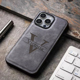 カスタマイズ 名前 イニシャル入れ 大文字 イニシャル  オーダーメイド４色 iPhone用ケース　