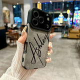 名入れ iPhone用ケース｜カスタムネーム・大人可愛いカリグラフィー刻印デザイン｜6色展開