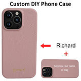名入れ 本革 iPhone用ケース｜大人上品 カスタムイニシャル入れ入れ 高級レザー カバー【iPhone17対応】