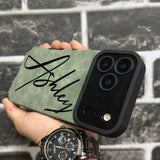 名入れ iPhone用ケース｜カスタムネーム・大人可愛いカリグラフィー刻印デザイン｜6色展開