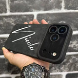 名入れ iPhone用ケース｜カスタムネーム・大人可愛いカリグラフィー刻印デザイン｜6色展開
