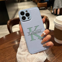 《16～14シリーズ》高品質レザー 大人カッコいい 大文字イニシャル 名入れ 文字入れ ８色 iPhone用ケース
