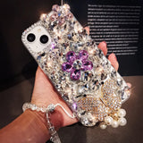 きらびやかなパールダイヤモンドバタフライiPhone用ケース