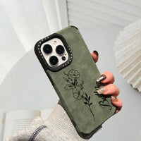 誕生花と名前をレーザー刻印 ４色 iPhone用ケース