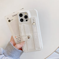 クロコダイルテクスチャー カード収納 ホールダー付き 5色 iPhone用ケース