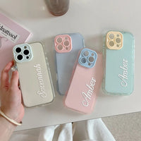 ラウンドエッジゼリー シンプルケース かわいいラインストーンでカスタマイズ 4色 iPhone用ケース