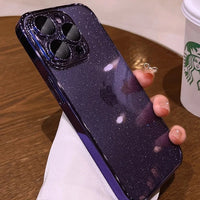 シンプルなのにラグジュアリー感 グリッタープレーティング5色  Hard Plastic iPhone用ケース