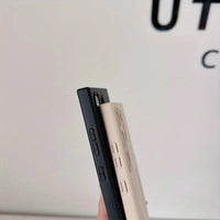 Magsafe機能付き 高品質レザー カスタム文字 刻印可 オーダーメイド 3色 Samsung Galaxy用ケース(ゴールド：中央3D刻印）