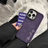 触り心地いい 筆記体でカッコよく高品質レザー 名入れ オーダーメイド ５色 iPhone用ケース(Side)