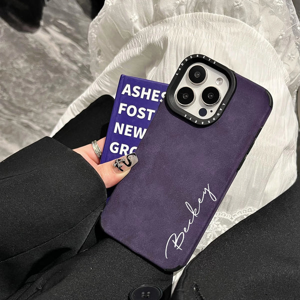 触り心地いい 筆記体でカッコよく高品質レザー 名入れ オーダーメイド ５色 iPhone用ケース(Side)