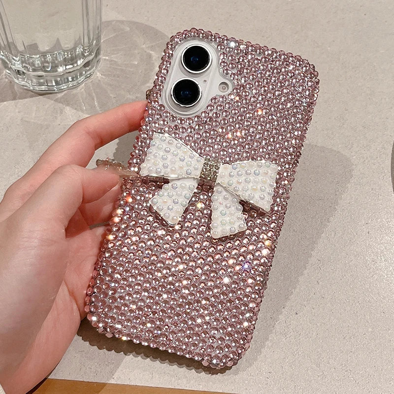 シンプルながらエレガントな 大人可愛い リボン iPhone用ケース