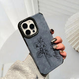 誕生花と名前をレーザー刻印 ４色 iPhone用ケース