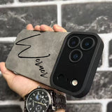 名入れ iPhone用ケース｜カスタムネーム・大人可愛いカリグラフィー刻印デザイン｜6色展開