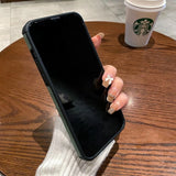 大人カッコいい 筆記体と♡付き 名入れ 柔らか革で4色 iPhone用ケース(サイド刻印)