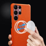 【MagSafe対応・本革】Galaxy S26 Ultra用ケース 高級レザーケース ワイヤレス充電対応 耐衝撃 ソフトTPUカバー