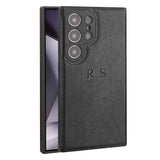 大人カッコいい クラシックレザー Samsung Galaxy用ケース｜「名入れ・文字入れ対応」3色展開 ワイヤレス充電可（Colorless中央3D刻印）