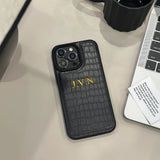 名入れ iPhone用ケース｜クロコダイル柄・イニシャルカスタム対応