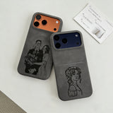 iPhone17/16/15/14/13対応｜写真を線画レーザー刻印♡ 名入れOK・カード収納付きオーダーメイドケース