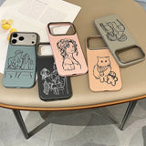 カスタム対応 スケッチラインデザイン 多色 iPhone用ケース（iPhone 17〜11対応）