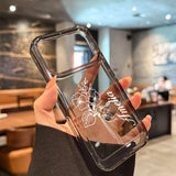 カスタム名 誕生花 好きな月の花柄 入り ロマンチックな贈り物 2色 iPhone用ケース