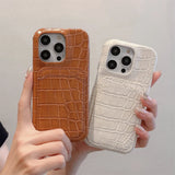 iPhone用ケース｜クロコ型押しレザー×カード収納 高級感スマホケース