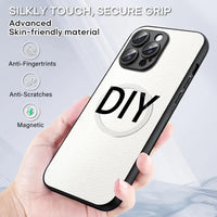 Magsafe機能付き ラムスキンレザー ロゴ 名入れ オリジナル カスタマイズ可  iPhone用ケース