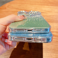 きらびやかな輝きのあるラインストーンハート付きの透明な 5色 iPhone用ケース