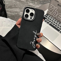 触り心地いい 筆記体でカッコよく高品質レザー 名入れ オーダーメイド ５色 iPhone用ケース(Side)
