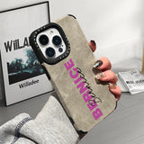 【名入れ可】iPhone 17～14対応｜2色×2書体で重ね刻印できるフェイクレザーiPhone用ケース｜大人可愛いカスタマイズスマホケース