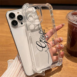 【名入れ可】 ローズ柄 クリア iPhone用ケース｜大人かわいい シリコン TPU 耐衝撃タイプ
