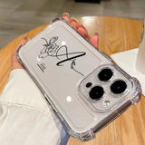 【名入れ可】 ローズ柄 クリア iPhone用ケース｜大人かわいい シリコン TPU 耐衝撃タイプ