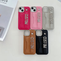 New❣リアルレザー カードホールダー付き オーダーメイド 5色iPhone用ケース