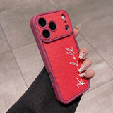 名入れオーダーメイド iPhone用ケース｜おしゃれな格子柄 PUレザー iPhone 15〜18対応