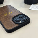名入れ iPhone用ケース｜クロコダイル柄・イニシャルカスタム対応