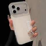 キラキラ名入れカスタム♡ラインストーンiPhone用ケース（耐衝撃・ダブルレイヤー）｜iPhone 17〜11 Pro Max対応