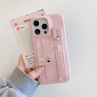 クロコダイルテクスチャー カード収納 ホールダー付き 5色 iPhone用ケース
